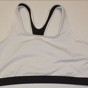 Avia Women's Solid White and Black Sports Bra Sz XXL